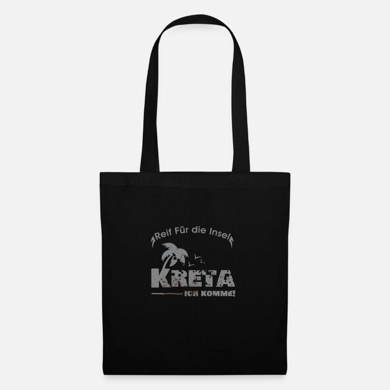 Kreta Urlaub Griechenland Geschenk - Stoffbeutel - Schwarz
