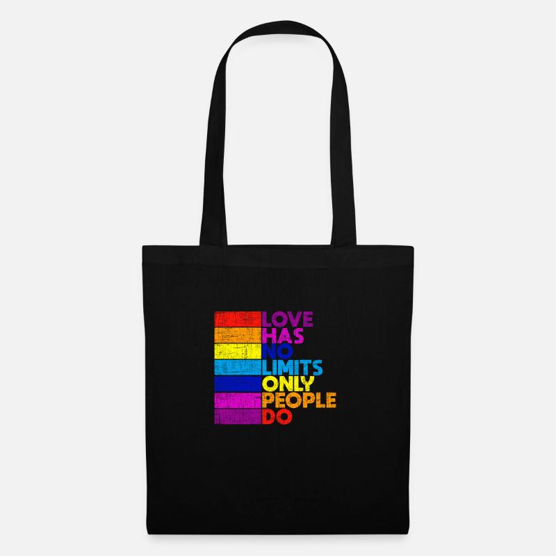 Liebe kennt keine Grenzen Spruch Pride CSD - Stoffbeutel - Schwarz