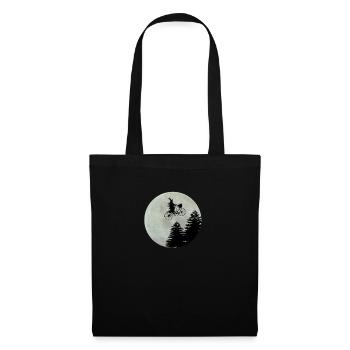 Vélo avec cadeau drôle Halloween de sorcière lune - Sac en tissu - noir - Devant