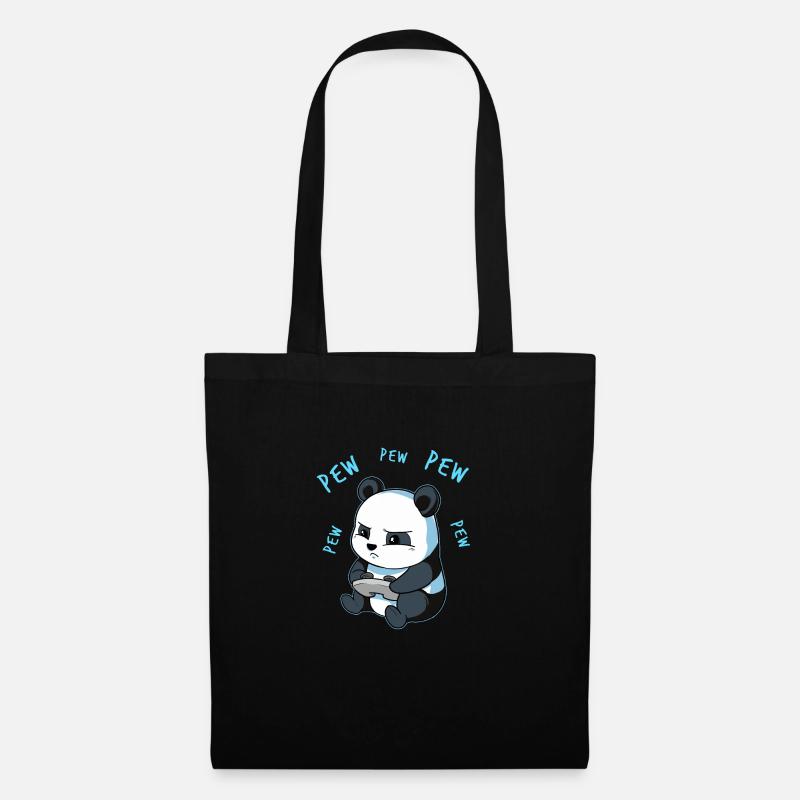Gaming Panda Videospiel Computer Konsole Geschenk - Stoffbeutel - Schwarz