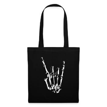 Graphique de citation à la main en métal - Sac en tissu - noir - Devant