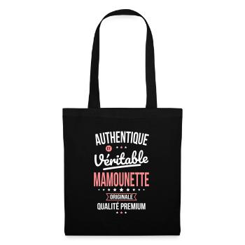 Authentique et véritable Mamounette - Cadeau - Sac en tissu - noir - Devant