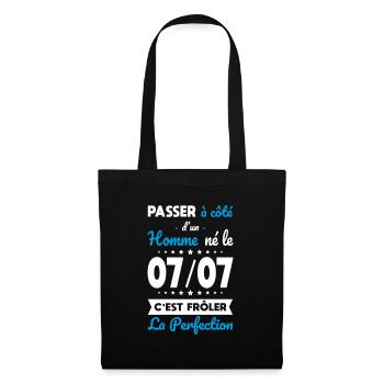 Anniversaire - Né le 7 Juillet Frôler perfection - Sac en tissu - noir - Devant