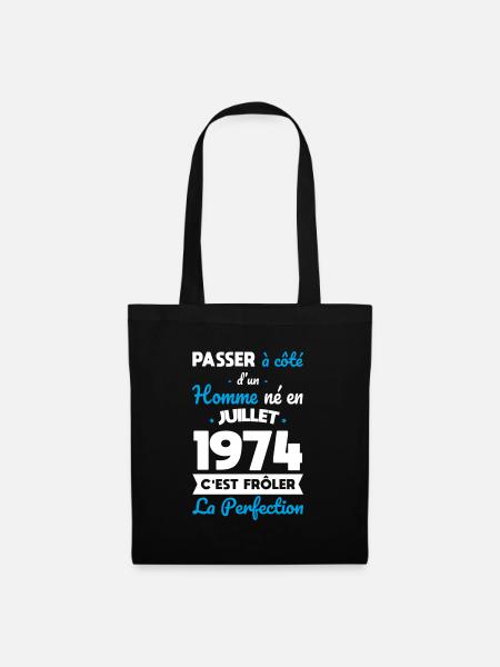 50-jähriges Jubiläum - Geboren im Juli 1974 - Stoffbeutel - Schwarz