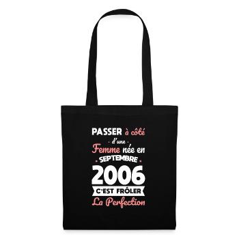 18th birthday - born in September 2006 - Tote Bag - black - Front