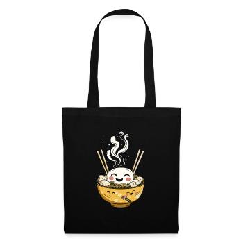 Bol de Ramen Gaï Kawaii Japon - Sac en tissu - noir - Devant