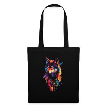 Wolf Traumfänger - Stoffbeutel - Schwarz - Vorne