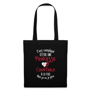 C'est compliqué d'être Une Princesse et Comptable - Sac en tissu - noir - Devant