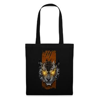 Radiant Wrath: Glowing-Eyed Furious Tiger - Tote Bag - black - Front