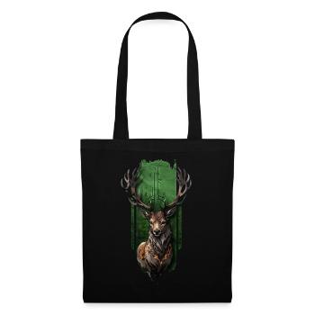 Cerf royal - Sac en tissu - noir - Devant