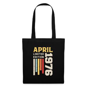 Avril 1976 - Cadeau anniversaire Avril 1976 Avril - Sac en tissu - noir - Devant