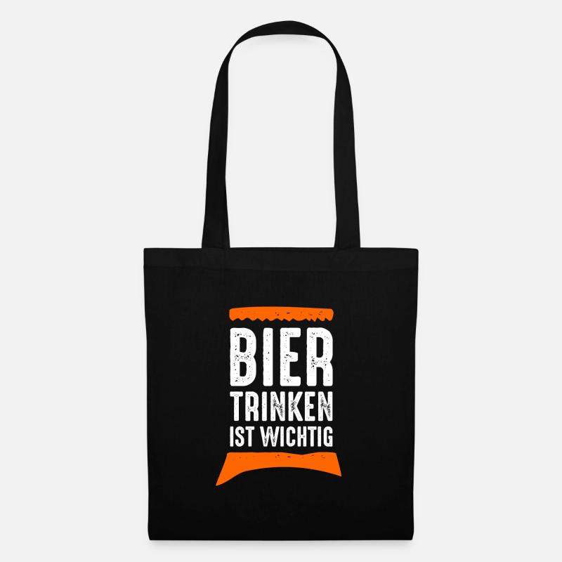 Bier trinken ist wichtig | Geschenkidee Männertag - Stoffbeutel - Schwarz