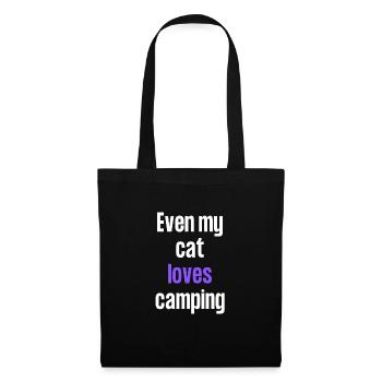 Even my cat loves camping - Tote Bag - black - Front