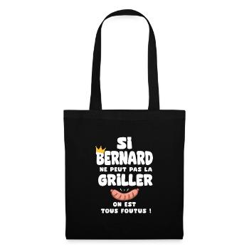 Bernard roi barbecue cadeau bernard fêtes - Sac en tissu - noir - Devant