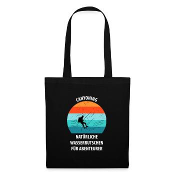 Canyoning Bergsteigen Klettern Wandern Berge - Stoffbeutel - Schwarz - Vorne