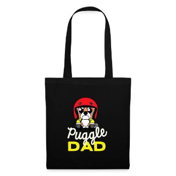 Puggle Dad Racing Dog Papa Gift Retro - Tote Bag - black - Front