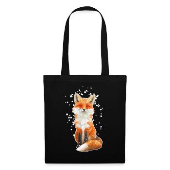 Fox with snowflakes - Tote Bag - black - Front