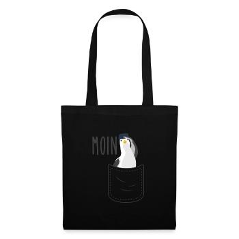 Moin Seagull Northern Germany Breast Bag Pouch Motif - Tote Bag - black - Front