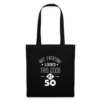 Nicht jeder sieht mit 50 Geschenk so gut aus - Stoffbeutel - Schwarz - Vorne