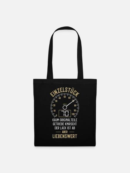 70. GEBURTSTAG EINZELSTÜCK TACHO 1953 OLDOMETER - Stoffbeutel - Schwarz