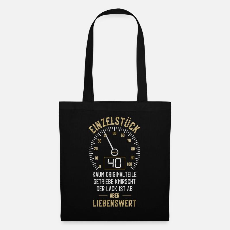 40. GEBURTSTAG EINZELSTÜCK TACHO 1983 OLDOMETER - Stoffbeutel - Schwarz