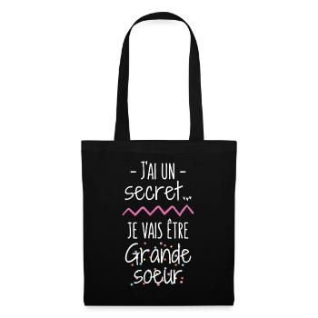 Je vais être grande soeur - Sac en tissu - noir - Devant