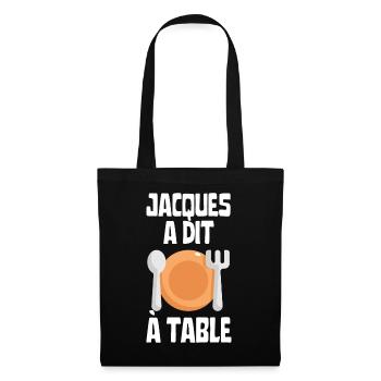 Jacques a dit à table - Sac en tissu - noir - Devant