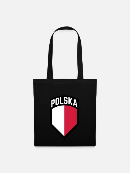 Polska Flagge Wappen Geschenk - Stoffbeutel - Schwarz