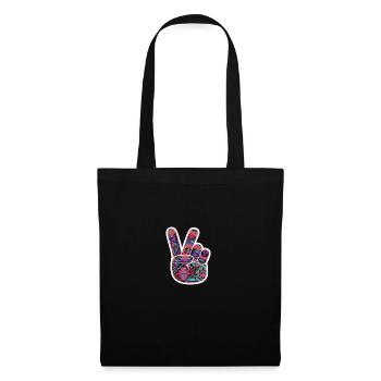 Hand Peace Sign Cool Fashionable Stylish Aztec - Tote Bag - black - Front