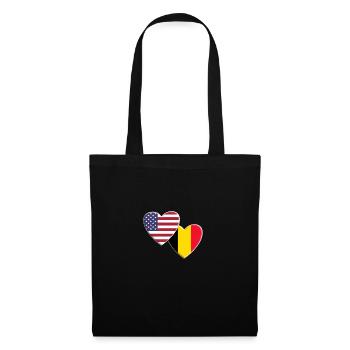 USA Amerikanisch Belgien Belgische Flagge Patriotischer Stolz - Stoffbeutel - Schwarz - Vorne