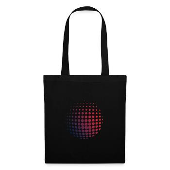 Colorful globe logo: Circles in ball optics, blue-red - Tote Bag - black - Front