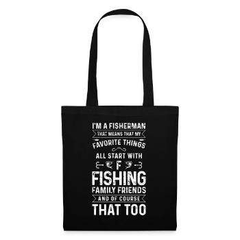 Je suis pêcheur Cela signifie que mes proches - Sac en tissu - noir - Devant