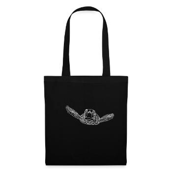 Tortue de mer polygone - Sac en tissu - noir - Devant
