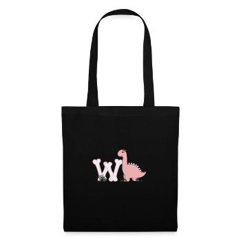 Lettre W - Sac en tissu - noir - Devant