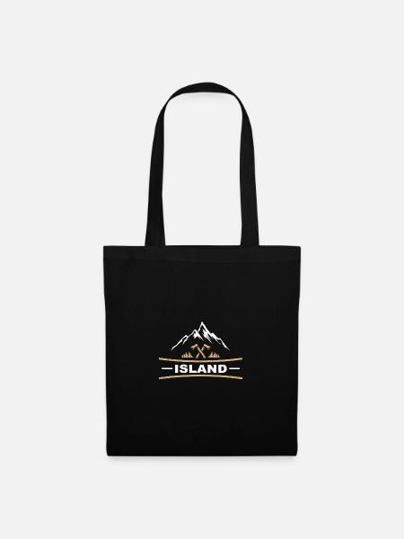 Island Urlaub - Stoffbeutel - Schwarz