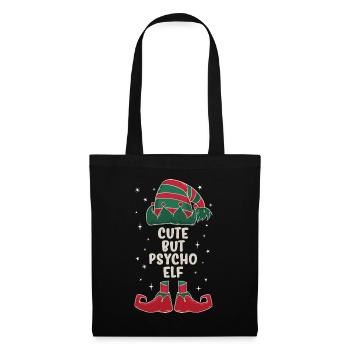 mignon mais psycho elfe partenaire cadeau de Noël - Sac en tissu - noir - Devant