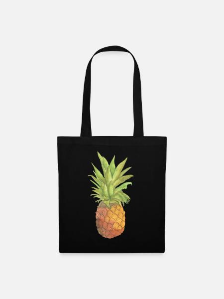 Ananas - Stoffbeutel - Schwarz