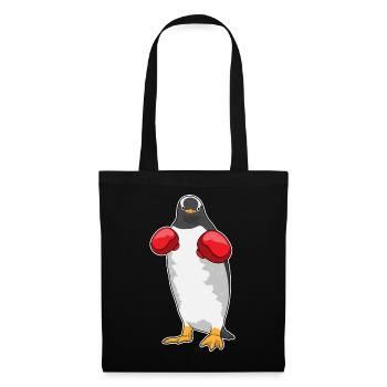 Pinguin Boxer Boxhandschuhe - Stoffbeutel - Schwarz - Vorne