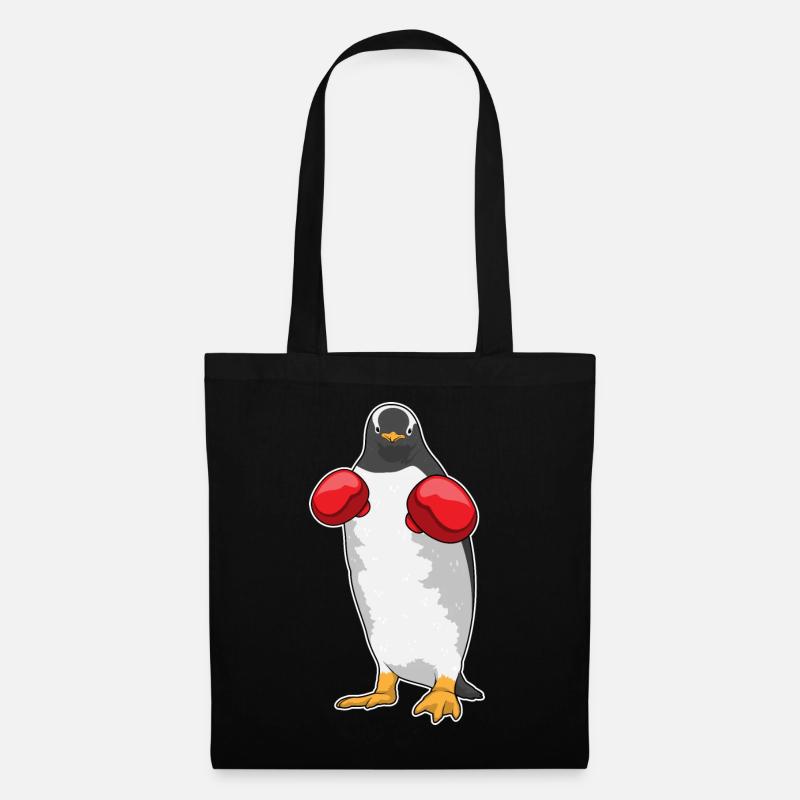 Pinguin Boxer Boxhandschuhe - Stoffbeutel - Schwarz