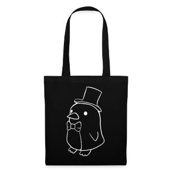 Pinguin Magier - Stoffbeutel - Schwarz - Vorne