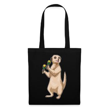 Musique de hochet du musicien de suricate - Sac en tissu - noir - Devant