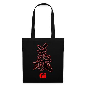 Bushido Gi – Ehre und Gerechtigkeit - Stoffbeutel - Schwarz - Vorne