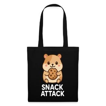 Cuddly hamster with cookie motif - Tote Bag - black - Front