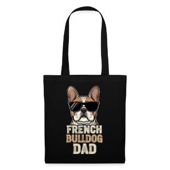 French Bulldog Dad – casual Frenchie with glasses - Tote Bag - black - Front