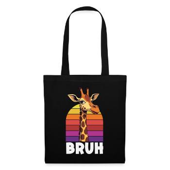 Bruh Giraffe Retro Sunset Meme - Tote Bag - black - Front