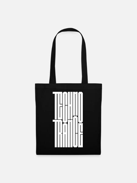 Techno-Trance-Logodesign - Stoffbeutel - Schwarz