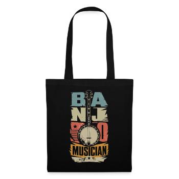 Vintage Banjo Banjo Player Banjo Country Music, - Tote Bag - black - Front