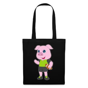 Football américain Pig - Sac en tissu - noir - Devant