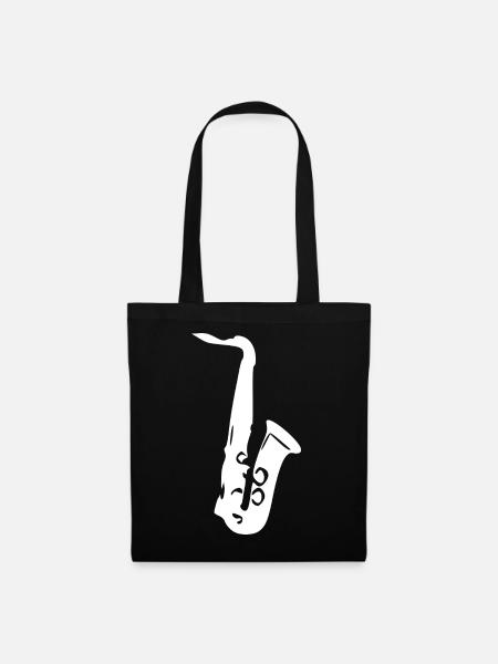 Saxophon Musik Geschenk Musiker - Stoffbeutel - Schwarz