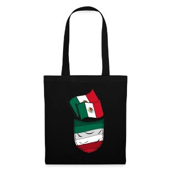 Mexican flag Mexican chest pocket Mexico - Tote Bag - black - Front